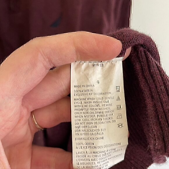 NAUTICA Mens Burgundy Maroon Collared 1/4 Zip Cotton Pullover Sweater Sweatshirt - Picture 8 of 10